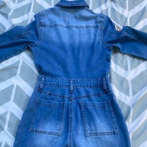 Fashion Nova Blue Denim Jumpsuit